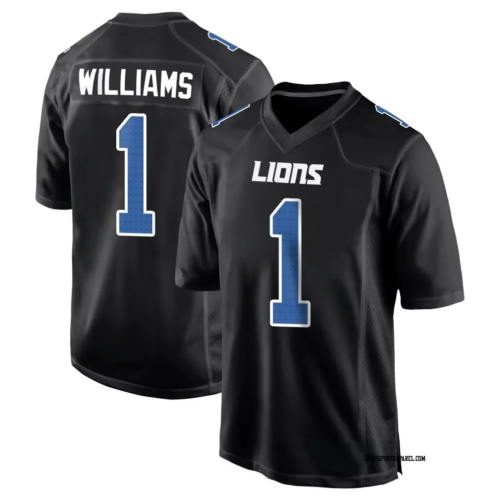 Game Black Men's Jameson Williams Detroit Lions Carbon Fashion