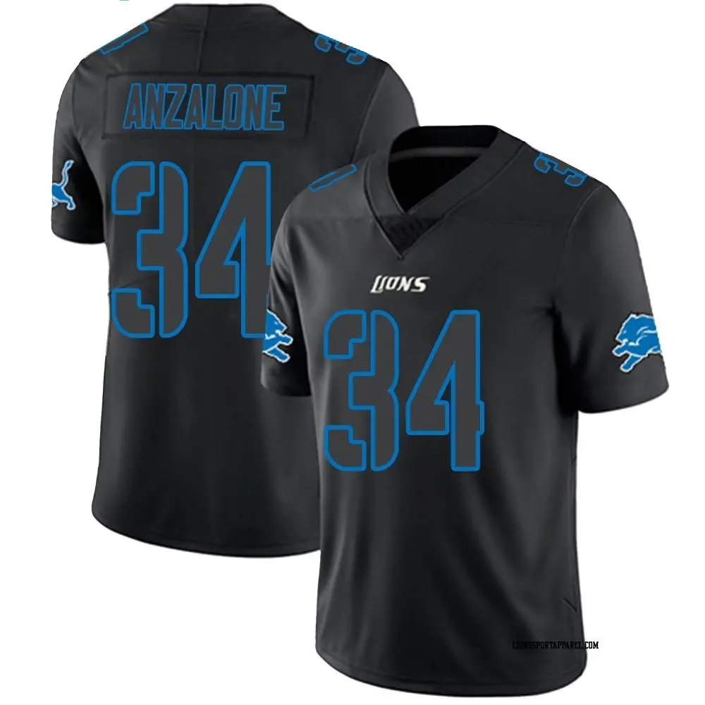 Limited Black Impact Men's Alex Anzalone Detroit Lions Jersey