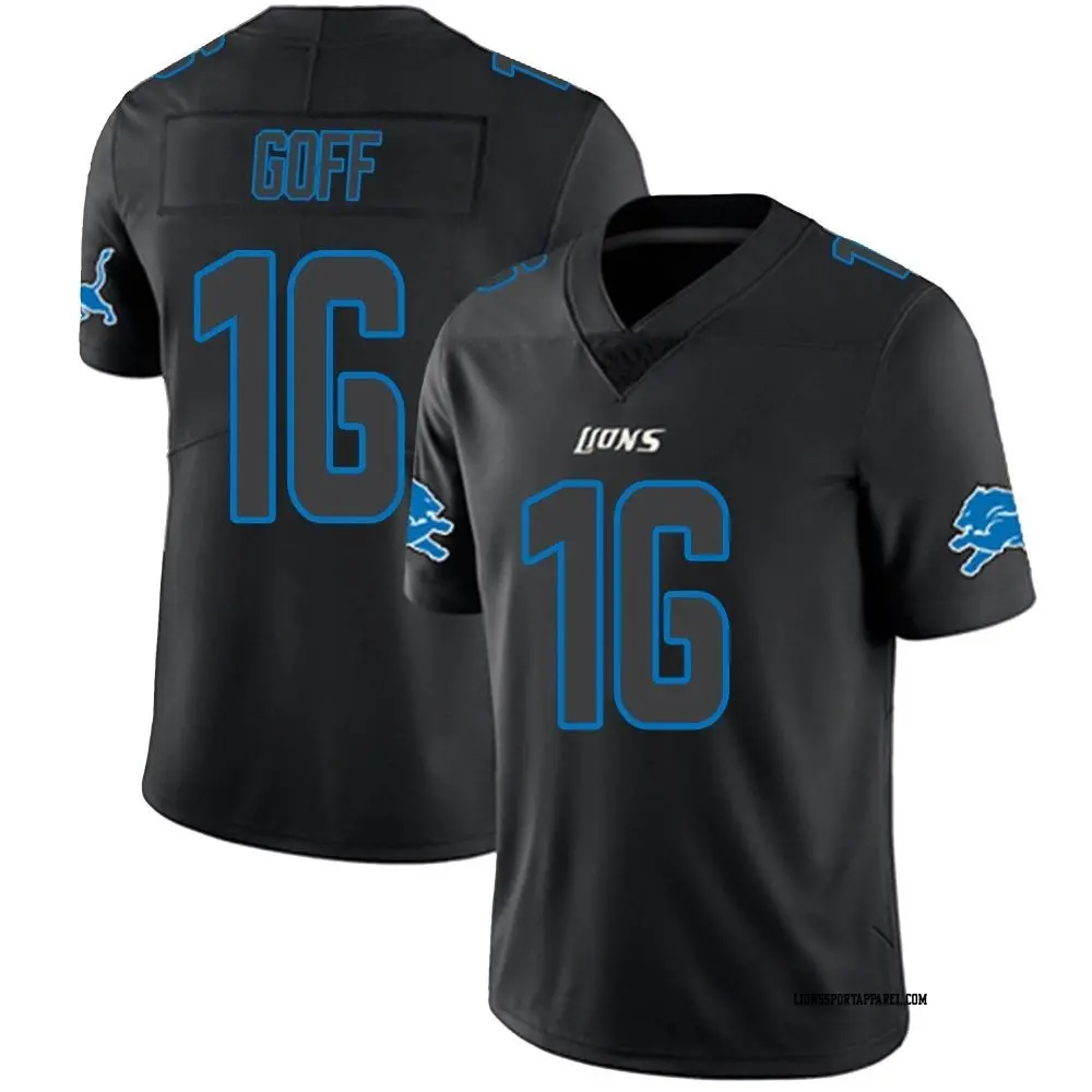 lions gear Limited Black Impact Youth Jared Goff Detroit Lions Jersey